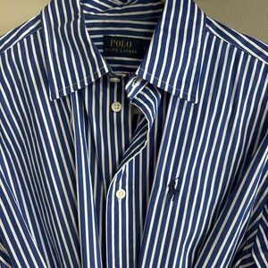 Polo by Ralph Lauren Navy and White Striped Shirt Dress